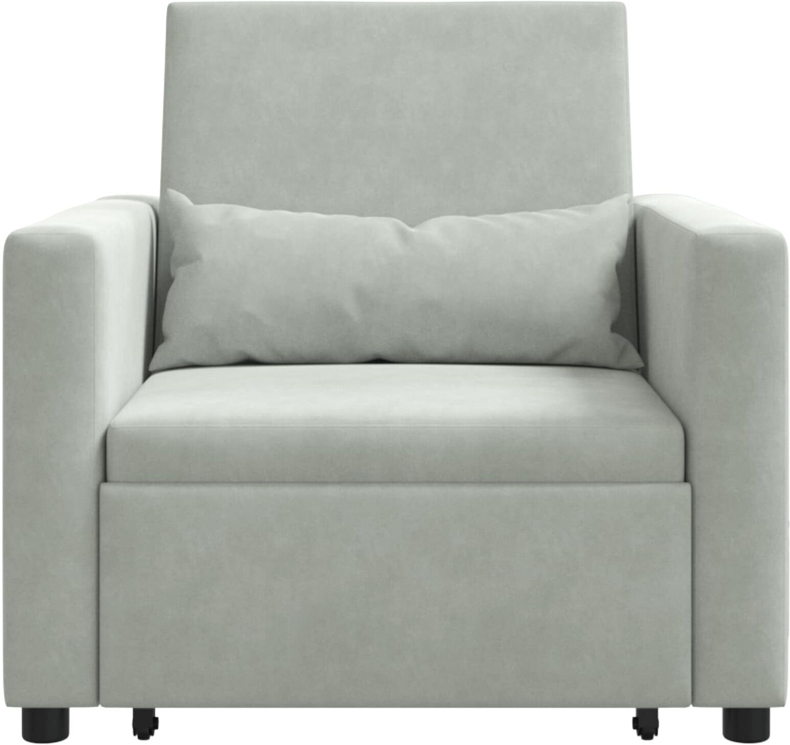 vidaXL Pull out Sofa Bed Single avec des roues Gris clair Velours