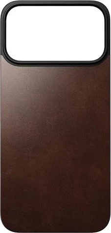Nomad Magnetic Leather Back Rustic Brown (Horween) Magsafe iPhone 17 Pro Max