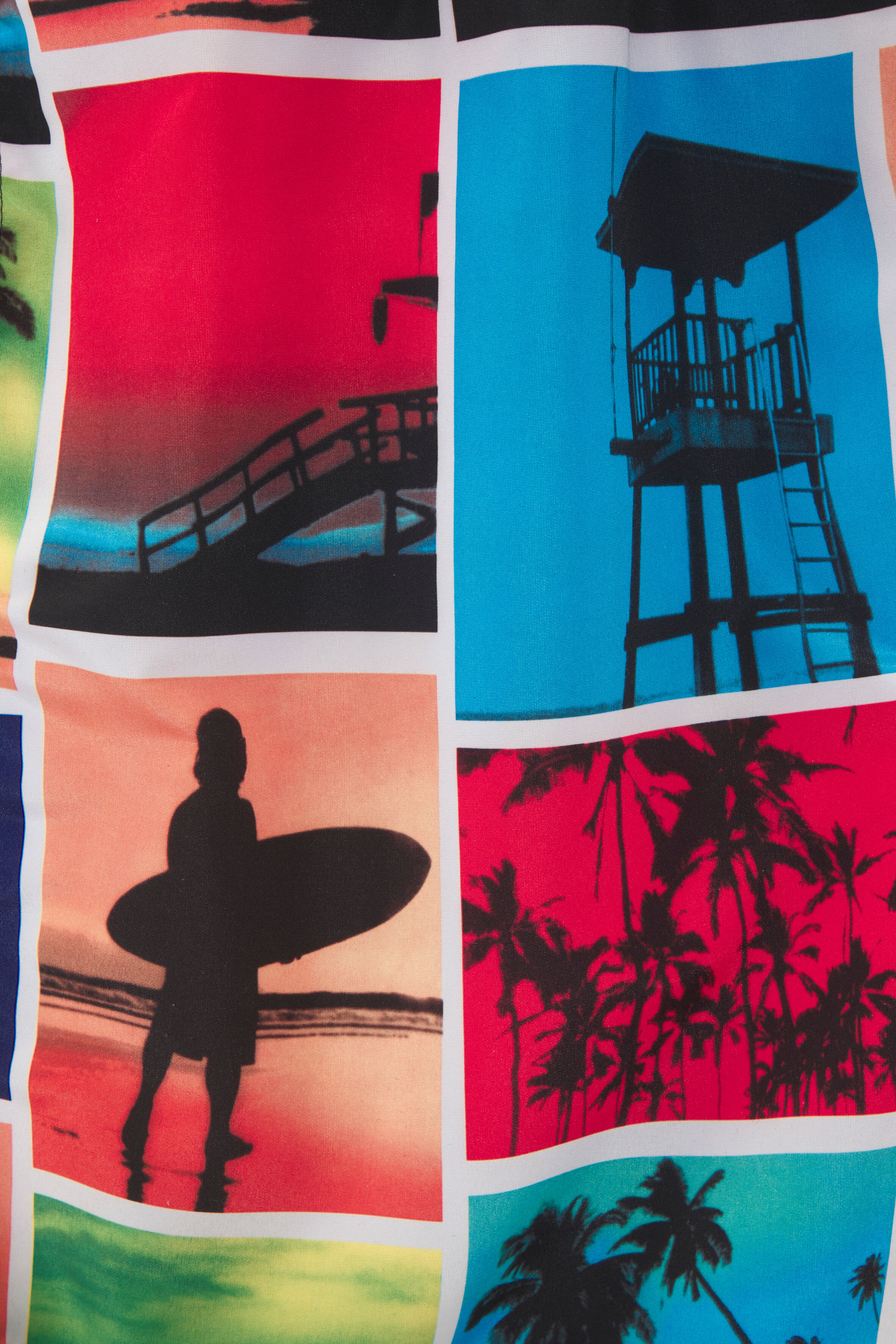 Badeshorts JOHN DEVIN, Herren, Gr. L, N-Gr, bunt (bunt bedruckt), Polyester, bedruckt, Badehosen Badeshorts, mit Fotoprint-Design