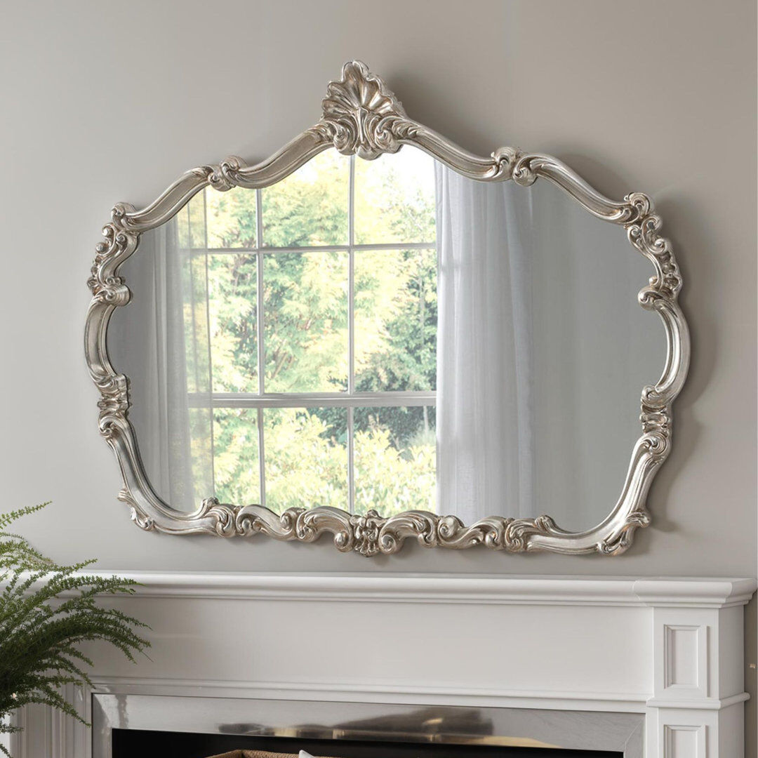 Astoria Grand Renaissance Duck Carved Landscape Wall Mirror Silver 83cm H X 123cm W X 5cm D