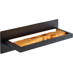 Brilliant Chaumont LED Wandleuchte 35cm schwarz/holz , Aluminium/Metall/Holz , 1x LED integriert , 9 ,5 W , (Lichtstrom: 930lm , Lichtfarbe: 3000K)