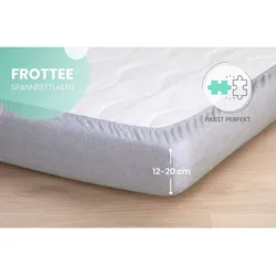 TiCAA Spannbettlaken Frottee 90/100/120/140x200 cm