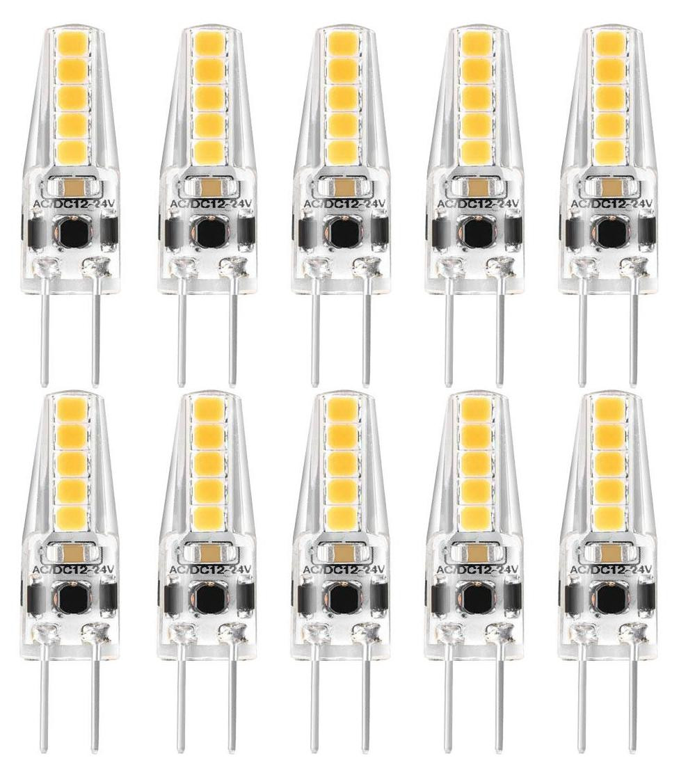NCC-Licht Set van 10 LED-lampen met G4 stiftsokkel, 2W, Warm wit 3000K, 210lm