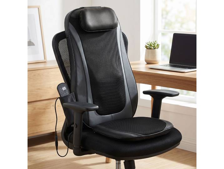 HOMCOM Masseur Shiatsu Dorsal Chauffant Vibration 3 Niveaux