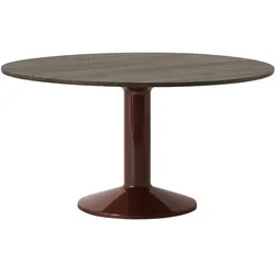 Muuto Midst Tisch, Ø 140 cm, eiche dunkel geölt / dunkelrot