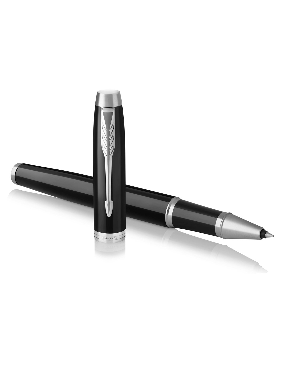 Parker IM Tintenroller | schwarze Lackierung mit Chromzierteilen | feine Spitze | Schwarz | Geschenkbox