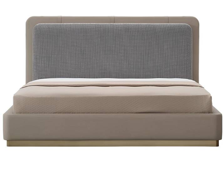 Xlmoebel Boxspringbett Beige Holzbett im modernen Design für eine gemütliche Schlafumgebung (1-St., Bett), Hergestellt in Europa