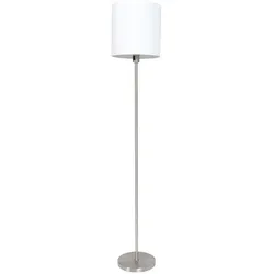 Stehleuchte Standlampe Leuchte Beistellleuchte Wohnzimmer, Metall silber Stoff