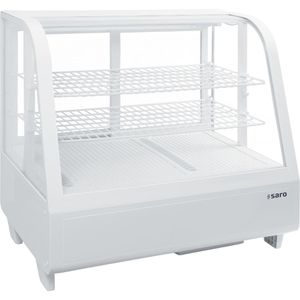 Saro Kühlvitrine Katrin, 330-1031, weiß, 100 Liter, Umluftkühlvitrine, doppelt verglast