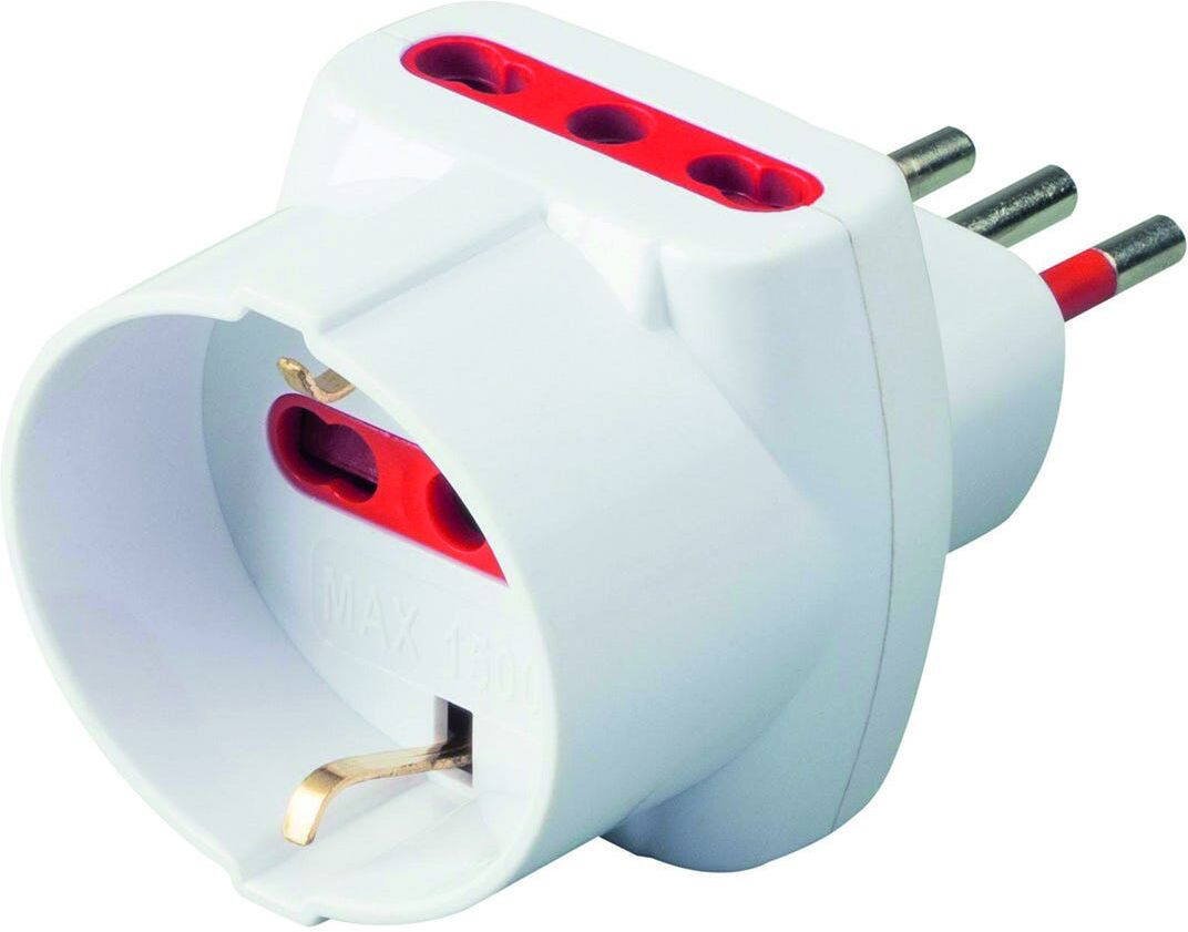 Rosi TRIPLA  CON SPINA 10A 2 PRESE 10/16A E 1 SCHUKO BIVALENTE AUTORIPRISTINABILE BIANCO