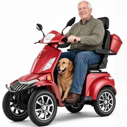 VEVOR Elektromobil mit 4 Rädern für Senioren, 227 kg Tragkraft, Mobilitätsroller 35 km Reichweite mit 3 Geschwindigkeiten, 1 kW Seniorenmobil für jedes Gelände, max. Steigfähigkeit 20°