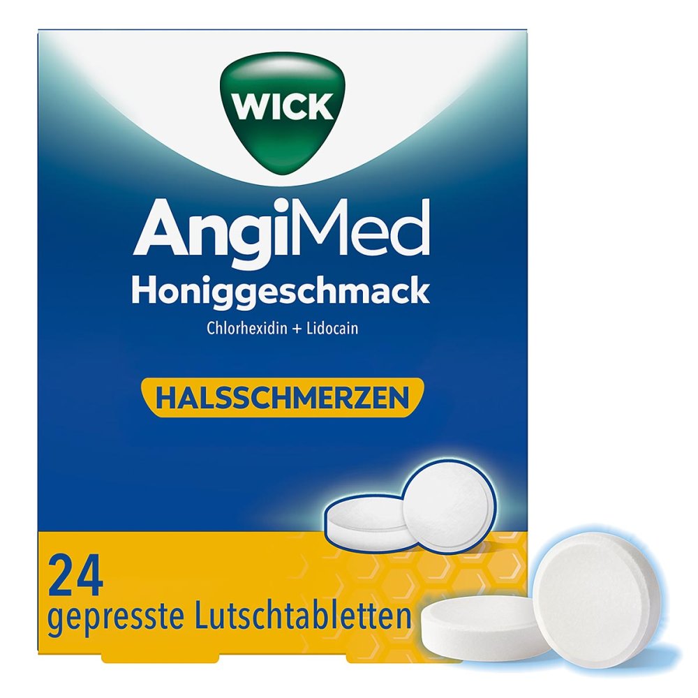 WICK Pharma - Zweigniederlassung der Procter & Gam Wick AngiMed Honiggeschmack 5 mg/1 mg Lutschtabletten 18447954