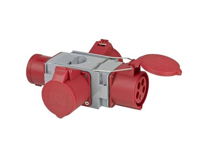Brennenstuhl CEE-adapter stroomverdeler IP44 (1x CEE-stekker 400V/32A & 3x aansluitingen 400V/32A) voor de bouwplaats