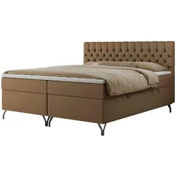 Boxbett mit Bettkasten Grimaldi , braun , Maße (cm): B: 184 H: 115