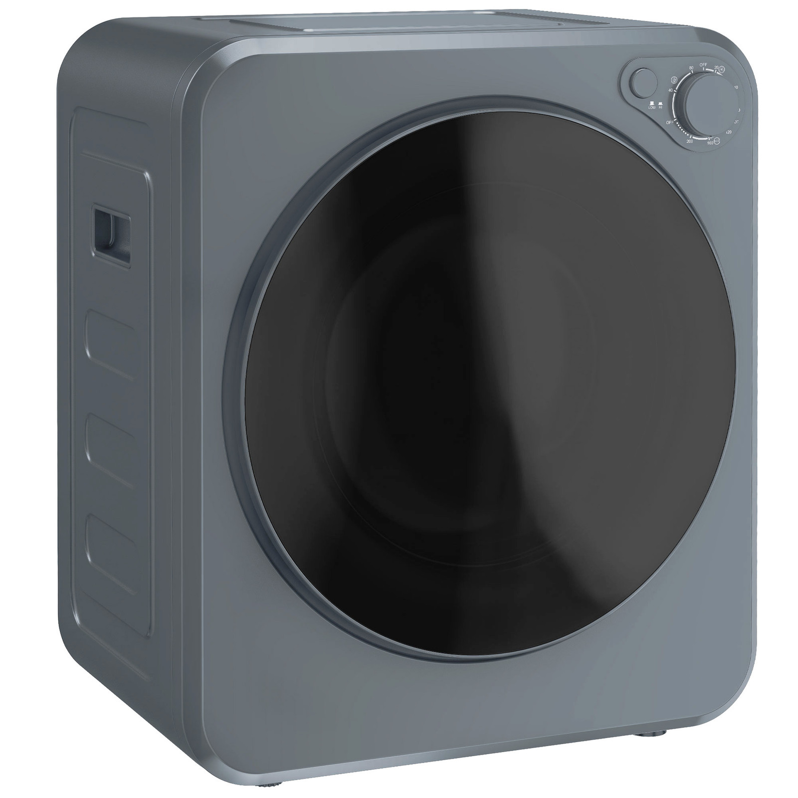 HOMCOM Mini wasdroger 4 kg, 5 programma's, tot 60 ℃, 800/400 W, afvoerdroger met RVS trommel, grijs