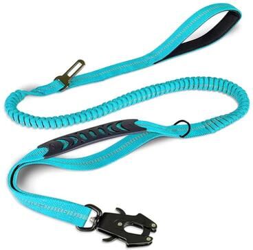 Uplifted Finds Tactical Bungee Shock Absorbing Leash With Integrated Car Safety Buckle sky Blue