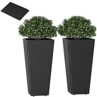 Costway Set of 2 30 Inch Tall Flower Pot with Open-ended Base