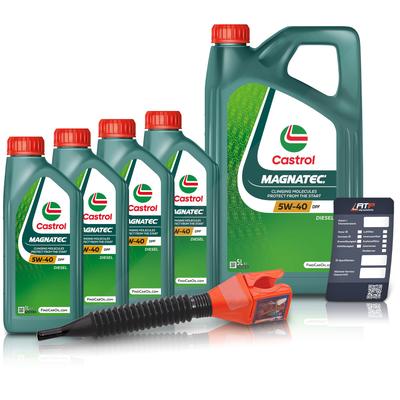 Castrol 9 L Magnatec 5W-40 DPF + Ölwechsel-Anhänger + Einfülltrichter [Hersteller-Nr. 15F913]