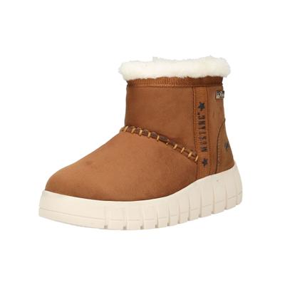 Stiefelette MUSTANG SHOES "Mustang Shoes Stiefelette Textil", Damen, Gr. 32, braun (hazel), Textil, Schuhe Stiefelette
