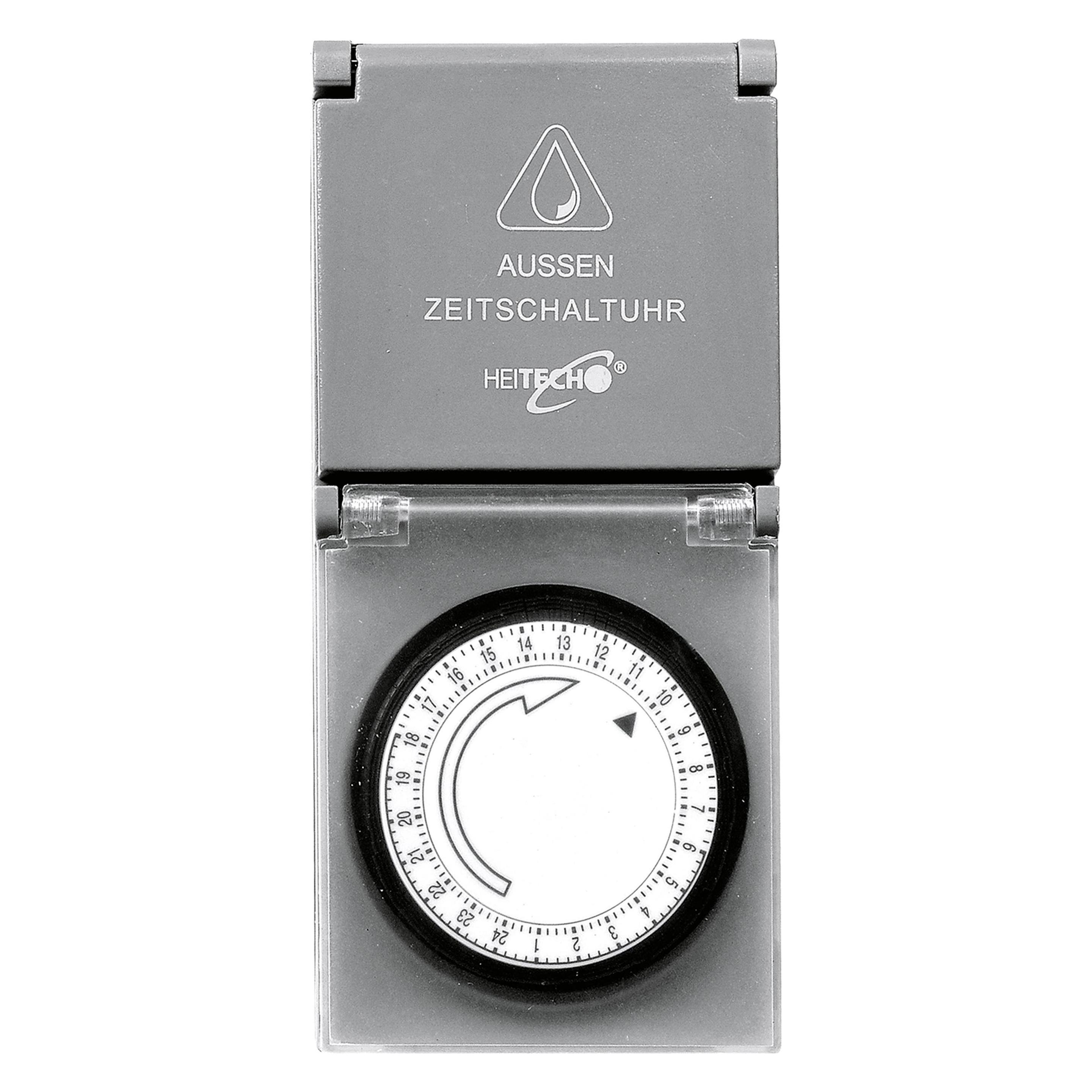 Heitech Zeitschaltuhr mit Klappdeckel mechanisch (04002442)