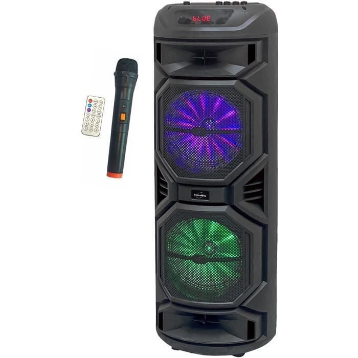 Inovalley Karaokespeaker HP59-XXL met Bluetooth 5.0 en verlichting, zwart, 80 cm