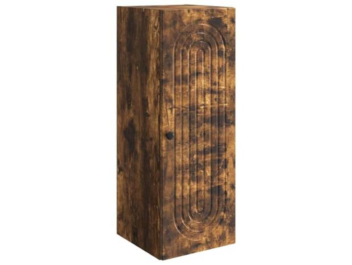 GFEROMRF Wandschrank Geraeucherte Eiche 33 x 34,5 x 90 cm Holzwerkstoff Vintage-Stil, Pendeltueren mit Scharnier, viel Stauraum, robuste Holzwerkstoff-Konstruktion, wandmontiert