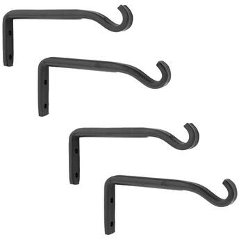 Achla Designs Set of 4 Trellis Wall Brackets, 5.25 Inch Long, Black Powder Coat Finish