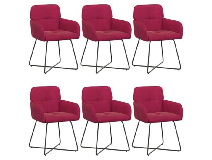 KGHERMDF Esszimmerstühle 6er Set Samt Weinrot 86 cm Luxuriöses Velvet, Stabiler Metallrahmen, Ergonomisches Design, Einfache Montage, Pflegeleicht
