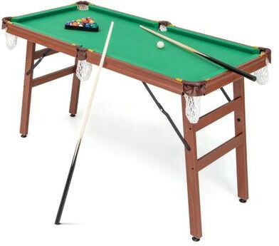 Costway Folding Portable Billiards Table Game Set with Adjustable Foot Levelers