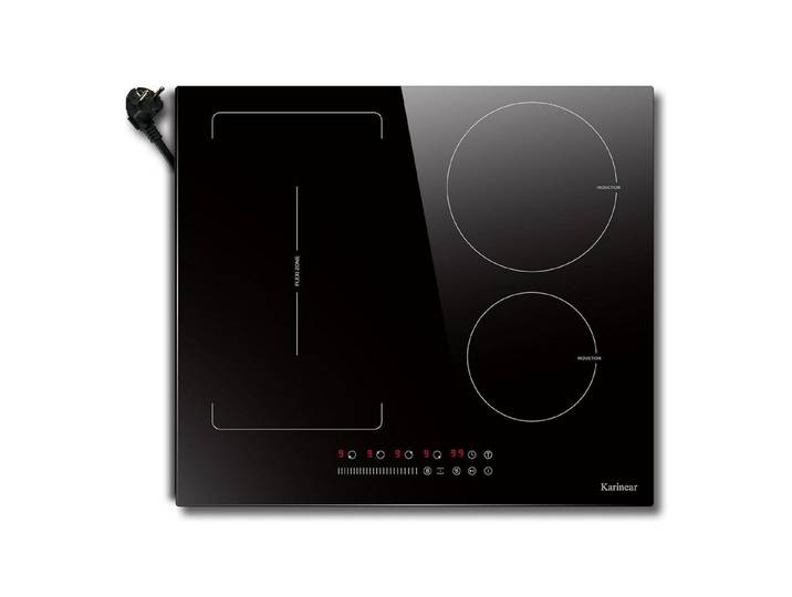 NOXTON Elektro-Kochfeld mit stecker, Einbau-Induktionskochfeld 60 cm, 3500W, 220-240V, Touch-Steuerung, Timer, Kindersicherung & Boost