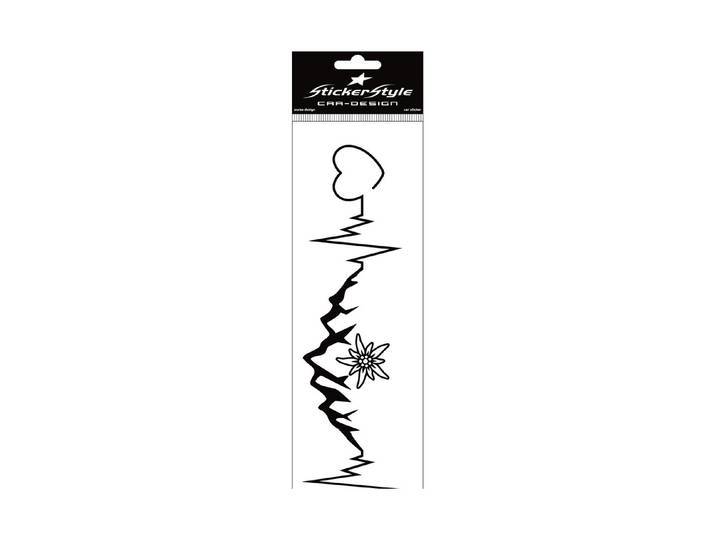 StickerStyle Sticker Herzschlag Berge