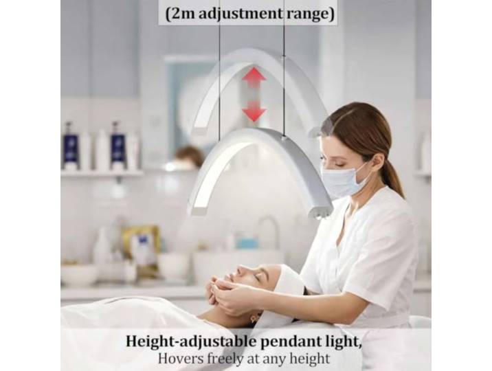 Nouvelle Lampe LED Demi-Lune 48W pour Cils et Ongles, Lumière d'Appoint à Intensité Réglable 2700K-6000K, 3 Couleurs Ajustables