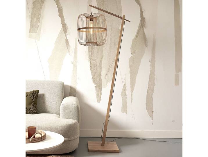Lampadaire Hokkaido Ø 35cm Beige/Beige Matériau : Bambou E27