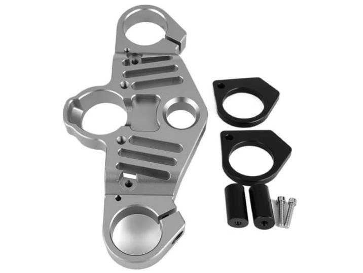 Obere Gabelbrücke， Für Z400 Z500 2025 2026 Motorrad Gabel Senkung Triple Tree Front End Obere Klemme Gabelführung Gabelbrücke，(Gray)