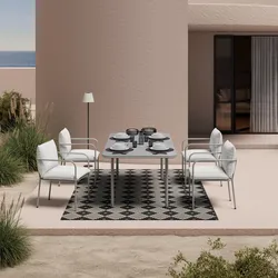 Gartentischgruppe Kanada Creme/Hellgrau