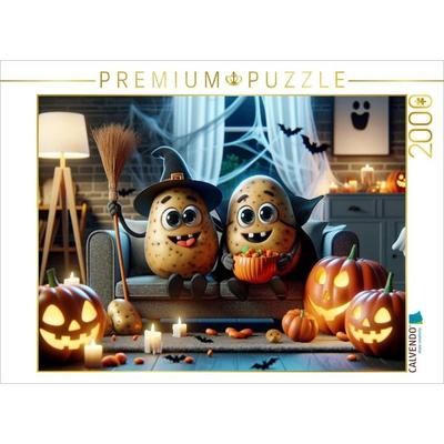 CALVENDO Puzzle Gruselspaß auf der Couch: Kartoffeln feiern Halloween | 2000 Teile Lege-Größe 90x67cm Foto-Puzzle für glückliche Stunden
