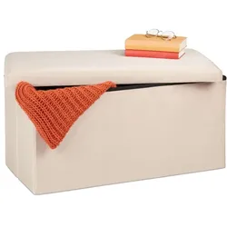 Relaxdays Faltbare Samt Sitzbank Creme