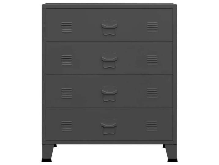 2026 d'été@ Commode Armoire de chambre - JILL'S - Buffet bas à tiroirs - industrielle Anthracite 78x40x93cm Métal LH5577