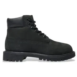 Timberland Unisex für Kinder. TB1127070011 Stiefel 6 Inch Premium schwarz (33), Leder, Wohnung, Schnürsenkel, Lässig, Kinderbekleidung