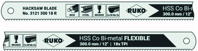 Lame de scie à main HSS-Co Bihart cobalt ; Ruko (312130024R)