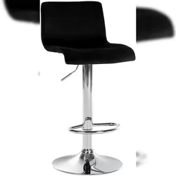 CLP Barhocker Hover Samt schwarz/Metall in Chromoptik