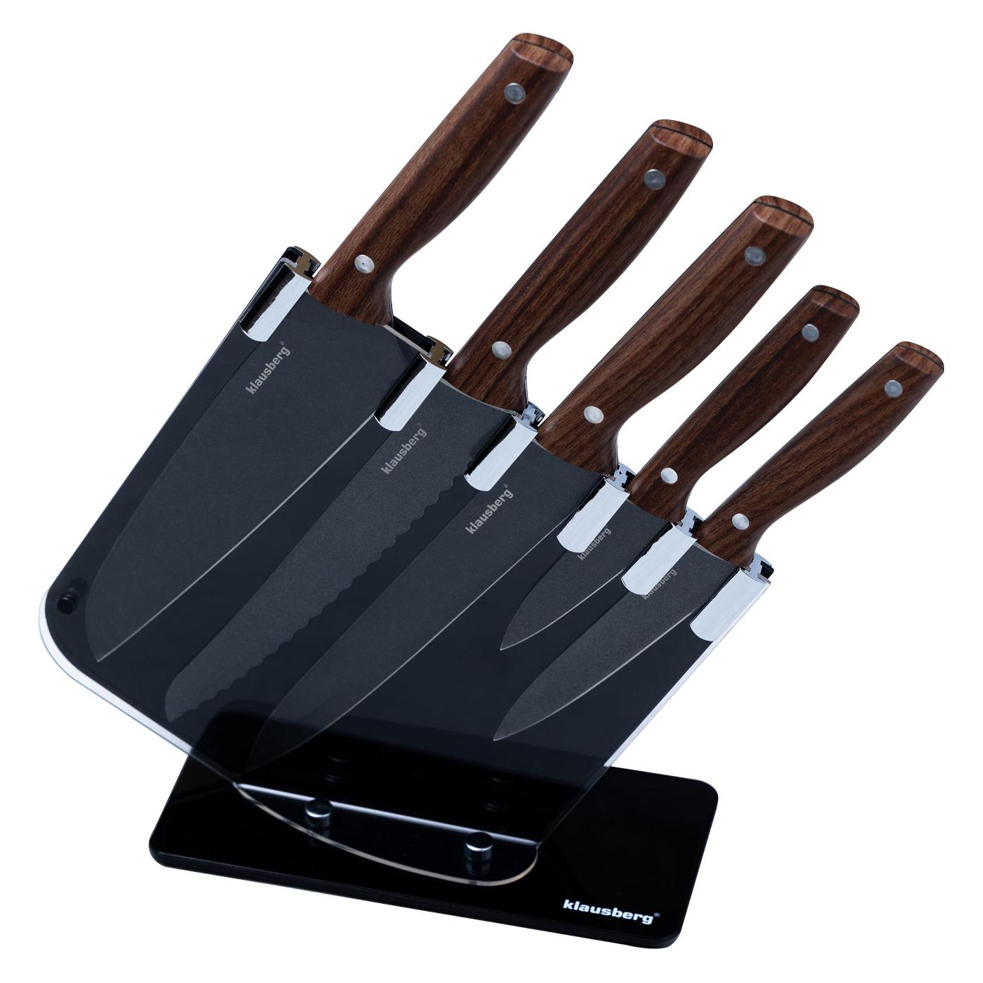 Klausberg Design Küchenmesser-Set mit Messerblock, 5-teilig (42136597)