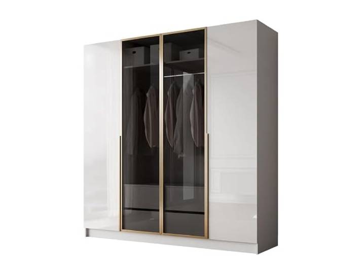Lookway Kleiderschrank Viertüriger Atrium Gold Gloss mit Glasfront