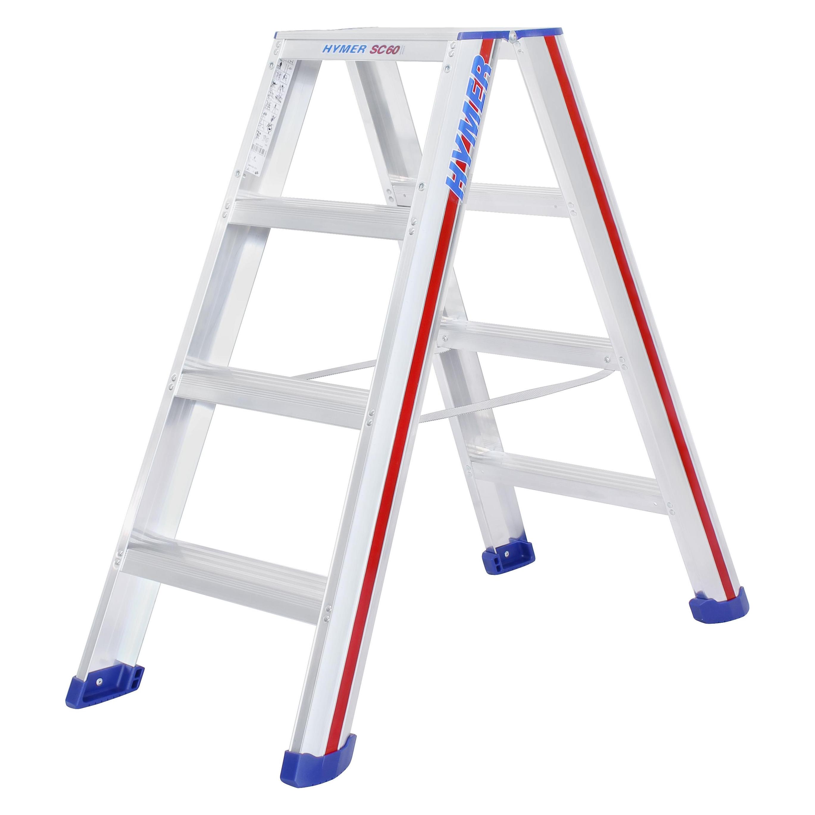 Hymer-Leitern Hymer 602408 Aluminium Stufen-Stehleiter klappbar 5.7 kg (Stehleiter, 102 cm) (602408)