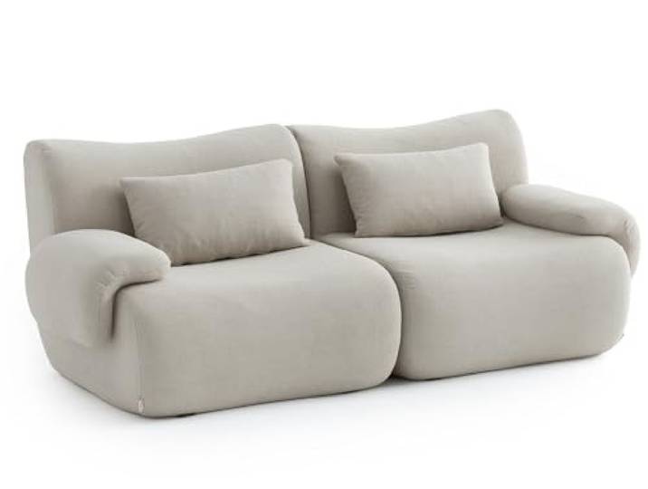 MILYsofa Modulares 2-Sitzer-Sofa, Bouclé-Bezug Steinbeige, Abnehmbare Kissenbezüge (Steinbeige, 2-Sitzer)
