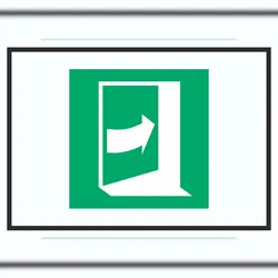 HB-Druck Tür öffnet durch Drücken auf der rechten Seite Symbol A4 (210x297mm) Schild