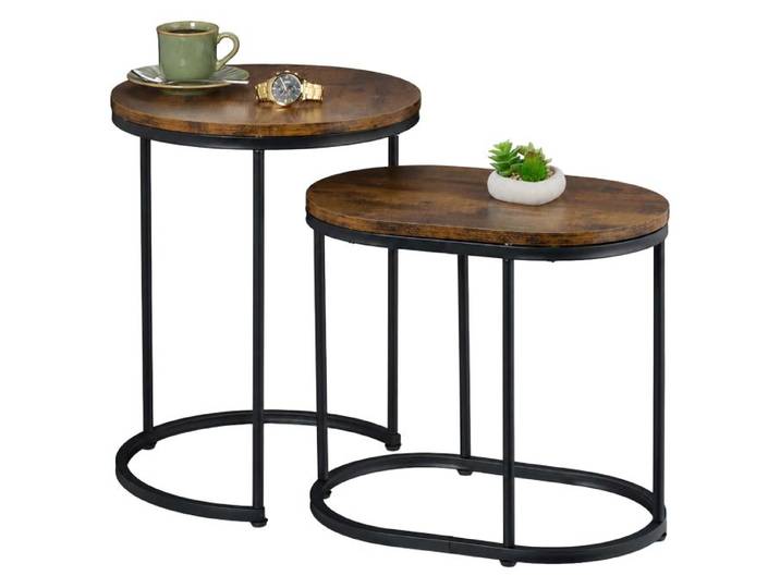 Relaxdays Satztisch 2er Set Industrial Design