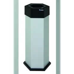 Sixco Abfallsammler retro-modern, sechseckig, lichtgrau, 45 Liter
