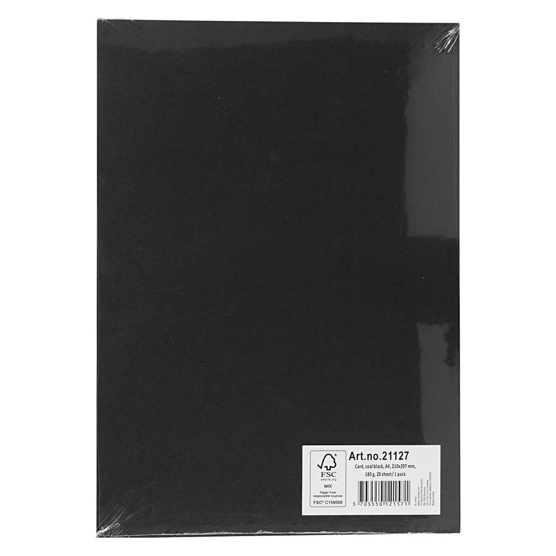 Creativ Company Gekleurd Karton Koolzwart, A4, 20 vel (180 g/m², 1x) (5712854773133)