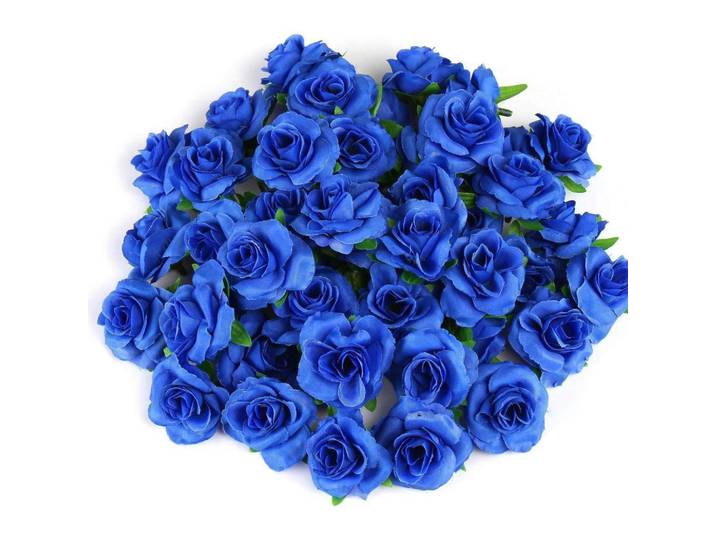 Künstliche Blumenköpfe 50 Stück Set Blau 4 cm, 3.5 cm, Dekoration, Blumen & Blumentöpfe, Kunstblumen